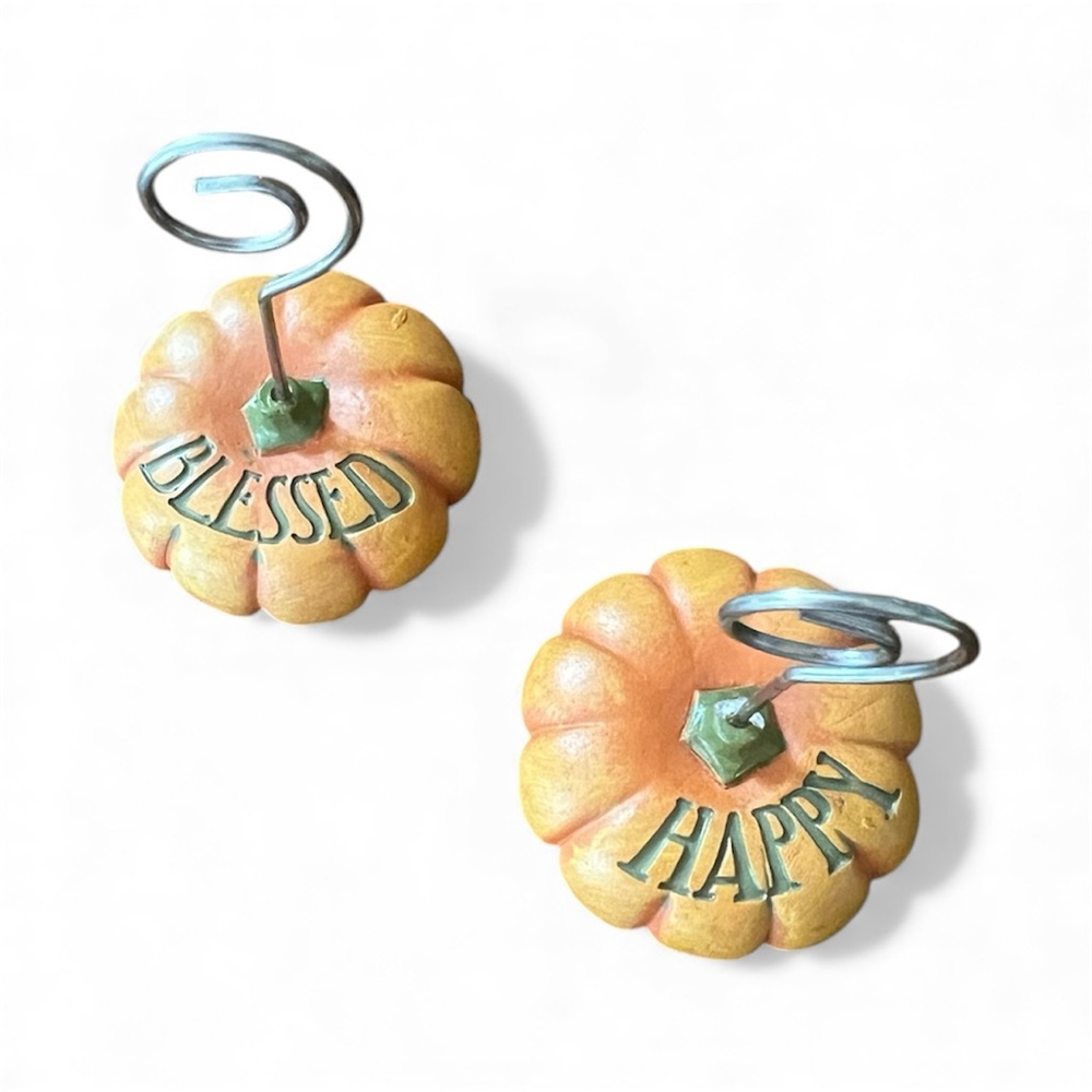 Pumpkin Place Card/Photo Holders - Blessed & Happy - Picture 3 of 4